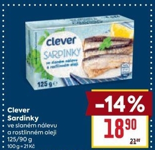 Sardinky v oleji Clever