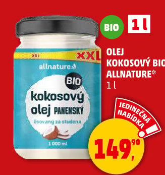 Kokosový olej bio Allnature