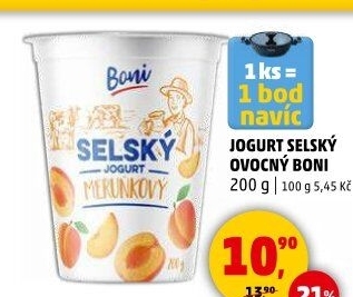 Ochucený jogurt selský Boni