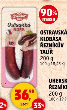 Ostravská klobása Řezníkův talíř