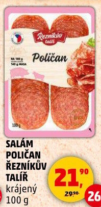 Salám Poličan Řezníkův talíř