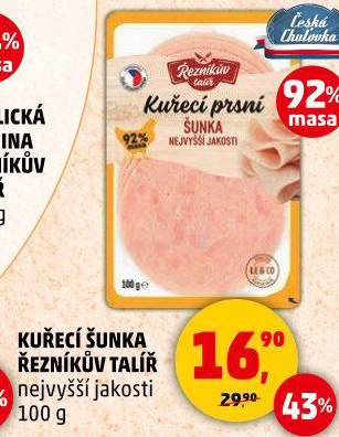 Šunka kuřecí nejvyšší jakosti Řezníkův talíř