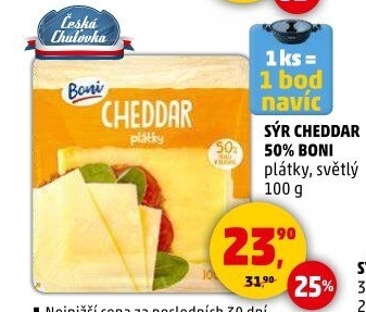 Sýr Cheddar 50% Boni