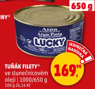 Tuňák filety v oleji Lucky