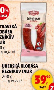 Uherská klobása Řezníkův talíř