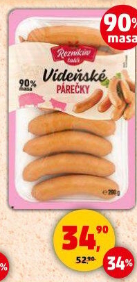 Vídeňské párečky se sýrem Řezníkův talíř