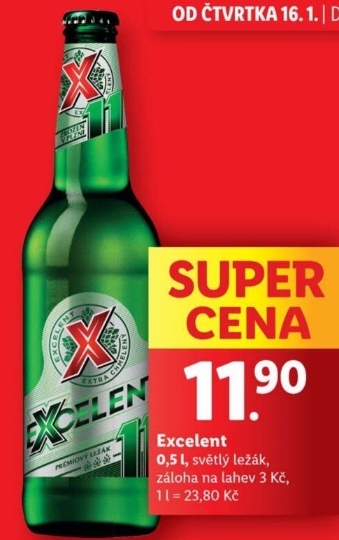 Pivo světlý ležák 11° Excelent