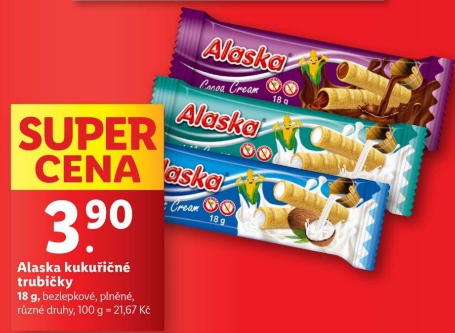 Trubičky bez lepku Alaska