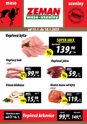 akční leták ZEMAN maso - uzeniny 13.1.2025-18.1.2025