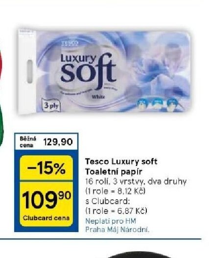 Tesco Luxury soft Toaletní papír