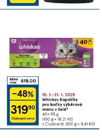 Whiskas Kapsičky pro kočky výběrové menu v želé