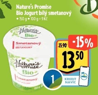 Bílý jogurt smetanový Bio Nature'