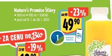 Čerstvá šťáva Nature'