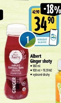Džus Pure Ginger shot Albert