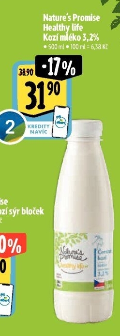 Kozí mléko čerstvé Healthy life Nature'