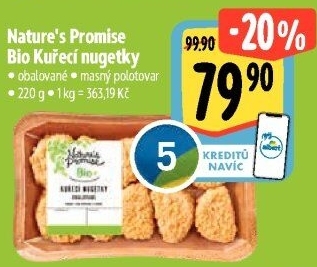 Kuřecí nugetky obalované bio Nature'