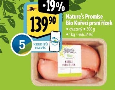 Kuřecí prsní řízky bio Nature'