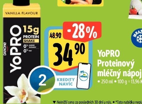 Mléčný proteinový nápoj Yopro