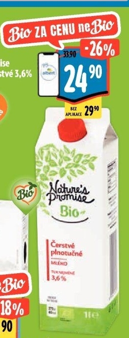 Mléko čerstvé bio Nature' - Albert akcniletaky.com