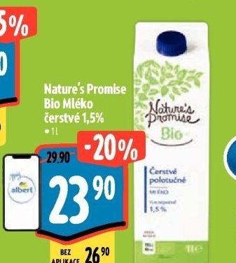 Mléko čerstvé bio Nature'