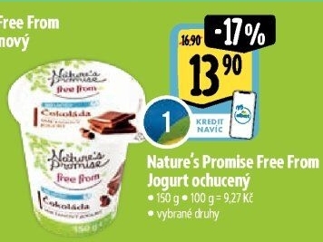 Ochucený jogurt bez laktózy Free From Nature'