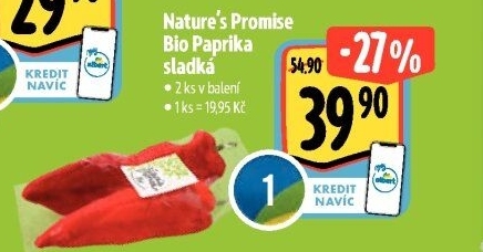 Paprika červená bio Nature'