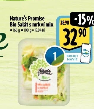Salát s mrkví mix bio Nature'