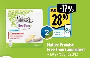 Sýr Camembert bez laktózy Free From Nature'