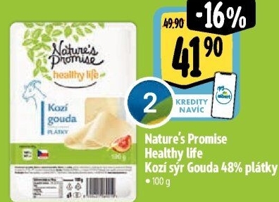 Sýr kozí gouda 48 % Healthy life Nature'