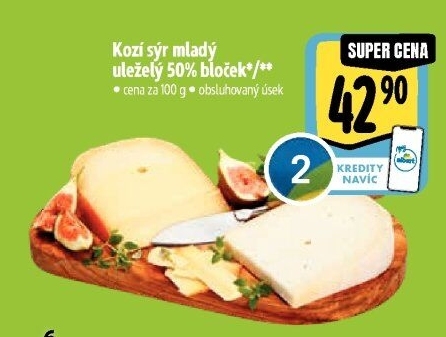 Sýr kozí mladý uleželý 50% Albert Excellent