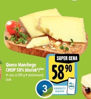 Sýr Manchego Queso CHOP 50%