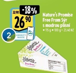 Sýr s modrou plísní free from Nature'