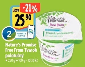 Tvaroh polotučný Free From Nature'
