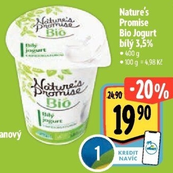 Bílý jogurt 3,5% Bio Nature'