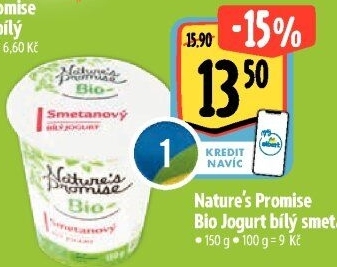 Bílý jogurt smetanový Bio Nature'