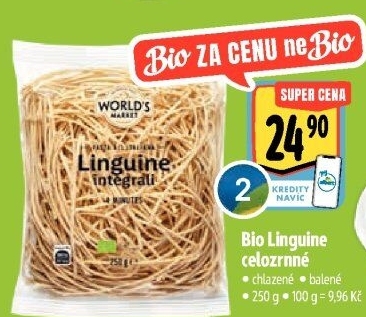 Celozrnné nudle Linguine World´s Market