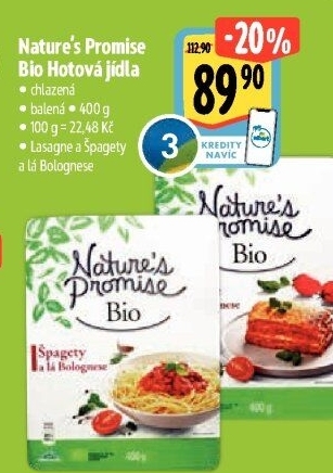 Hotová jídla bio Nature'