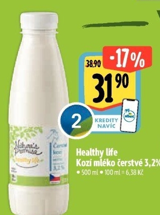 Kozí mléko čerstvé Healthy life Nature'