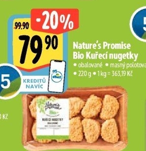 Kuřecí nugetky obalované bio Nature'