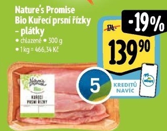 Kuřecí prsní řízky bio Nature'
