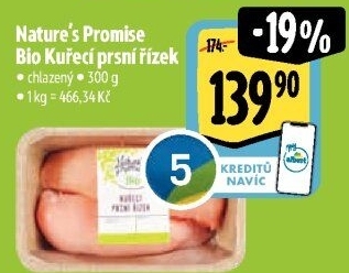 Kuřecí prsní řízky bio Nature'