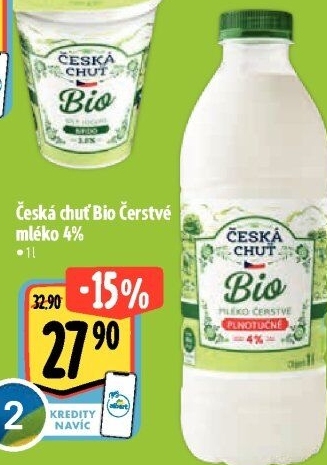 Mléko čerstvé Bio Česká chuť - 4% plnotučné