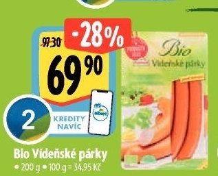 Párky vídeňské bio Ponnath