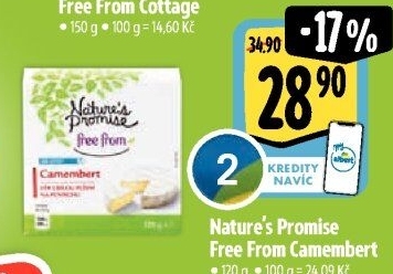 Sýr Camembert bez laktózy Free From Nature'