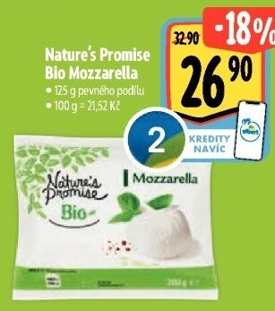Sýr Mozzarella bio Nature'