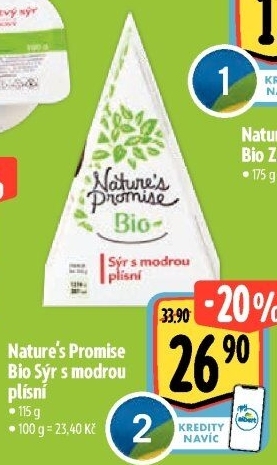 Sýr s modrou plísní bio Nature'