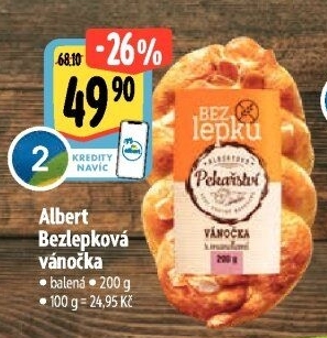 Vánočka bez lepku Albert