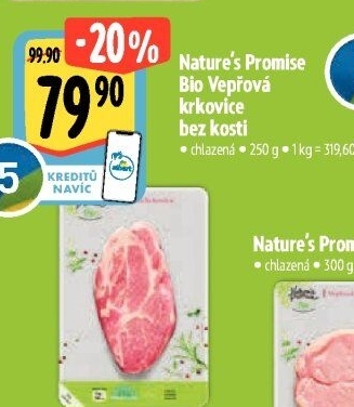 Vepřová krkovice bez kosti bio Nature'