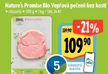 Vepřová pečeně bez kosti bio Nature'