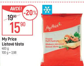 Těsto listové mražené My Price